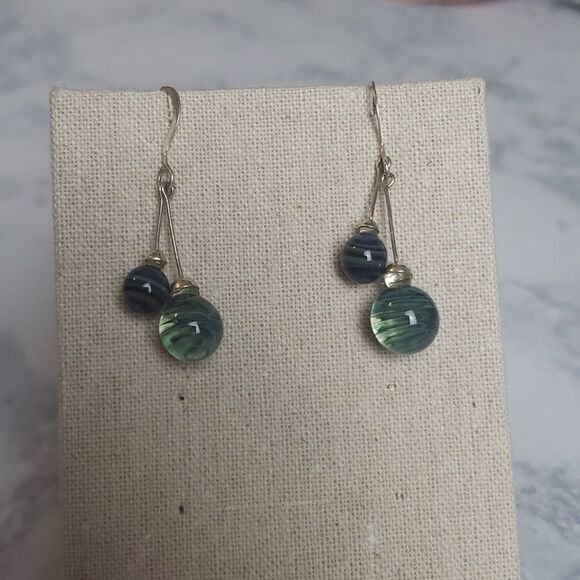 Marble-Like Earrings  - Picture 2 of 5